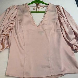 Express Pink Blouse with Puff Sleeves